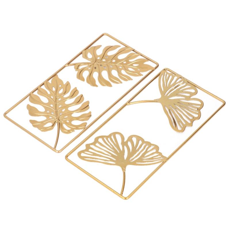 2Pcs Ginkgo Leaf Wall Decor Strong Metal Exquisite Color Widely Used Gold Wall Decor For Bedroom Office Living Room