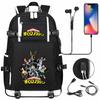 Anime Cloud Print USB Backpack for Teens Students Casual Large Capacity Travel Daypack