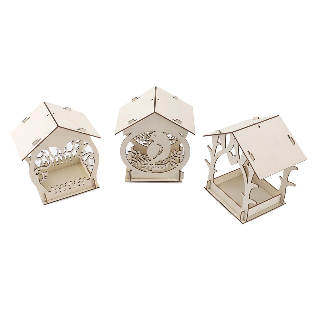 Bird Feeder for Outdoor DIY Wooden Art Painting Hanging Bird Feeder House Kids Crafts Kit for Boys