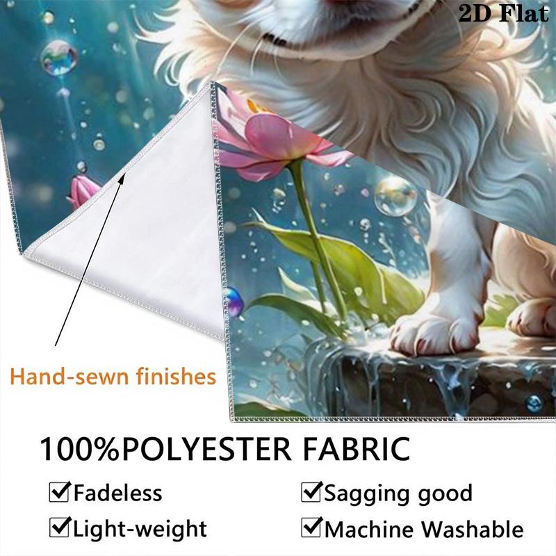 Charming Chihuahua and Flowers Pattern Home Decor Tapestry, Wall Hanging, Decorative RV Wall Cloth.SGT0917431
