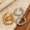 Non-fading Gold French Retro Twist Stainless Steel Earrings - Versatile & Simple Style
