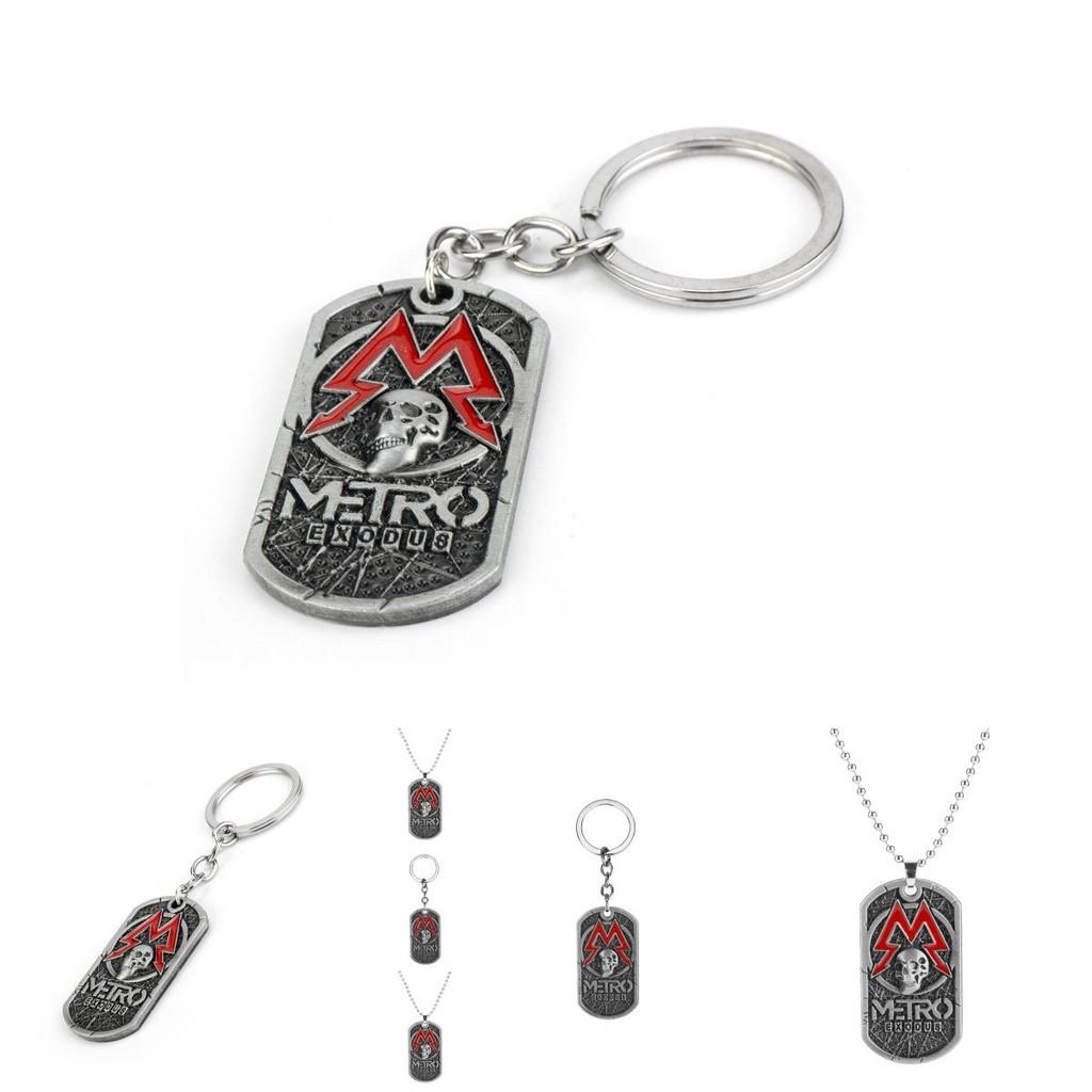 Metro Exodus Skull Pendant Necklace With Alloy Geometric Design For Game Fans