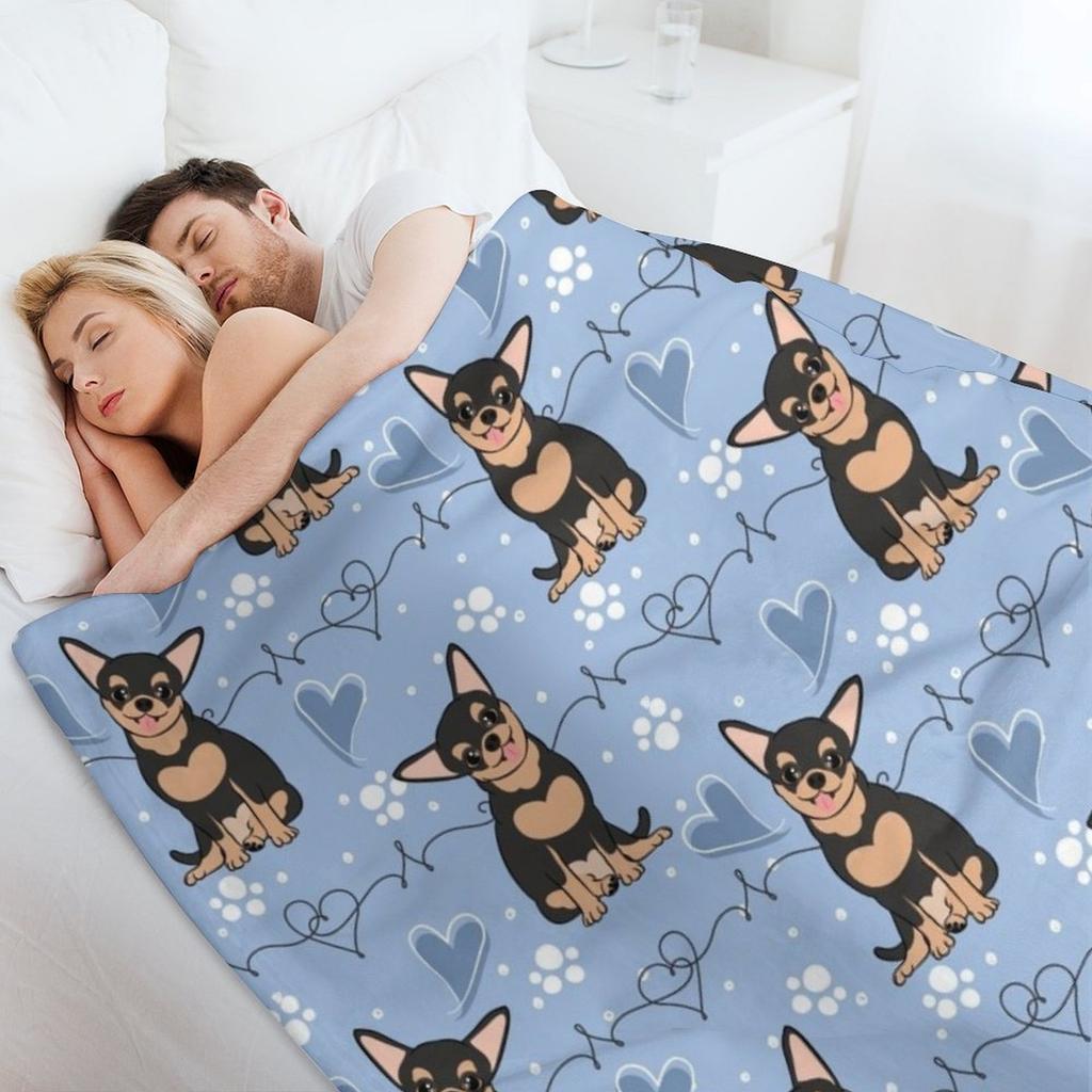 LOVE Black Tan Chihuahua Throw Blanket Blankets Ands Large Blankets and Throws Blankets For Baby