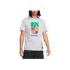 Cartoon Smiley Face Print Logo Breathable Round Neck Short Sleeve T-Shirt Men Tops Gray DQ1886-012