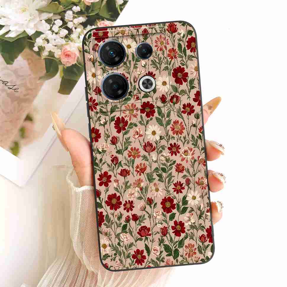 Pour Infinix GT 10 Pro 5G X6739 Étui Mode Fleurs Colorées Complète Housse Souple en Silicone Pour Infinix GT 10Pro 10 pro 5G Étuis de Téléphone