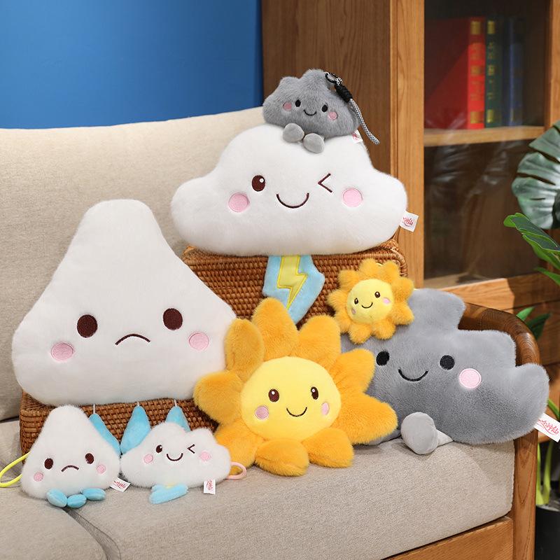 Creative Weather Series Doll: Cartoon Sun, Cloud, and Thunderstorm Plush Toy Souvenir