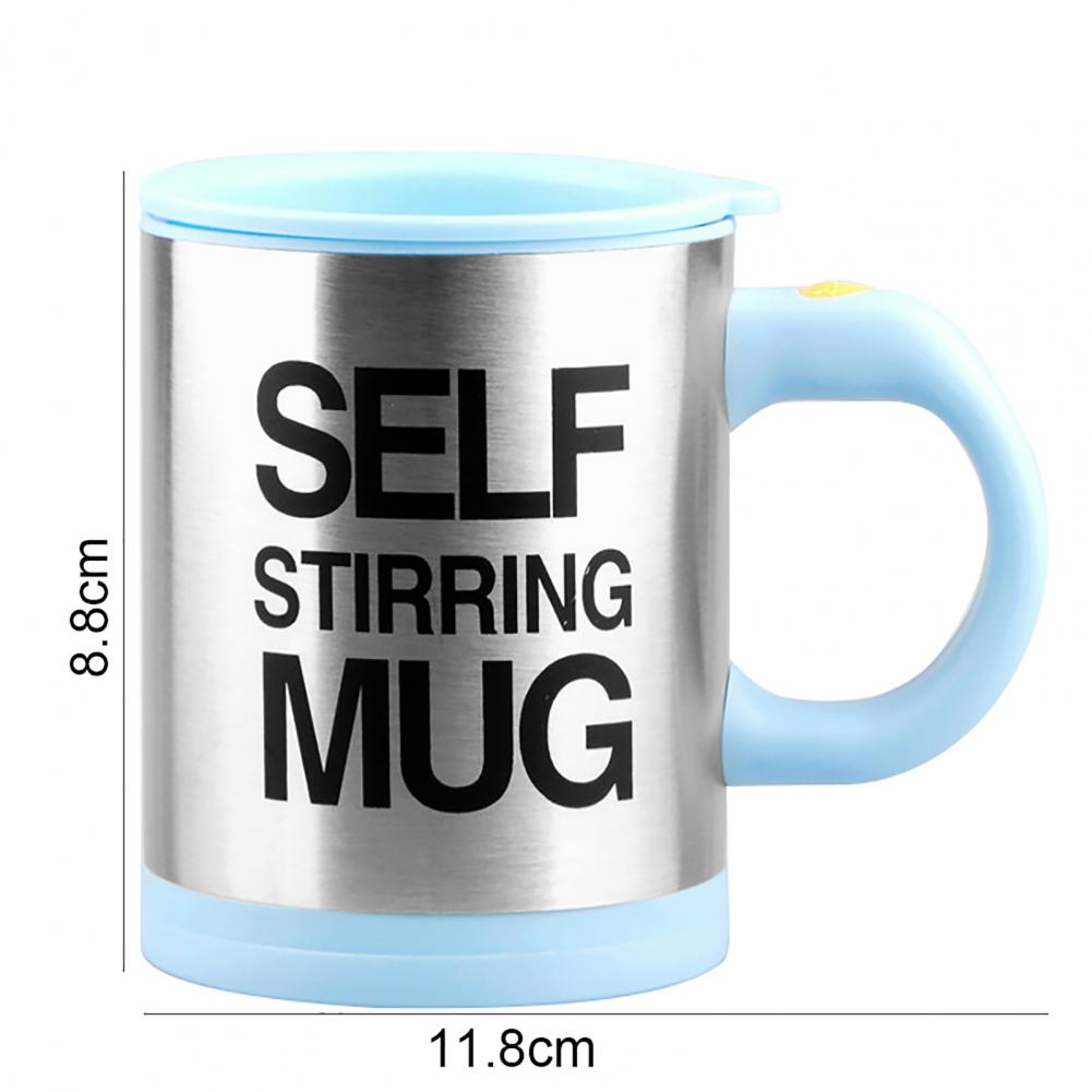 400ml Elektrischer Edelstahlbecher mit Deckel - Automatischer Selbstmischender Becher für Kaffee, Milchgetränke, Faules Geschenk, Geschenkbox enthalten