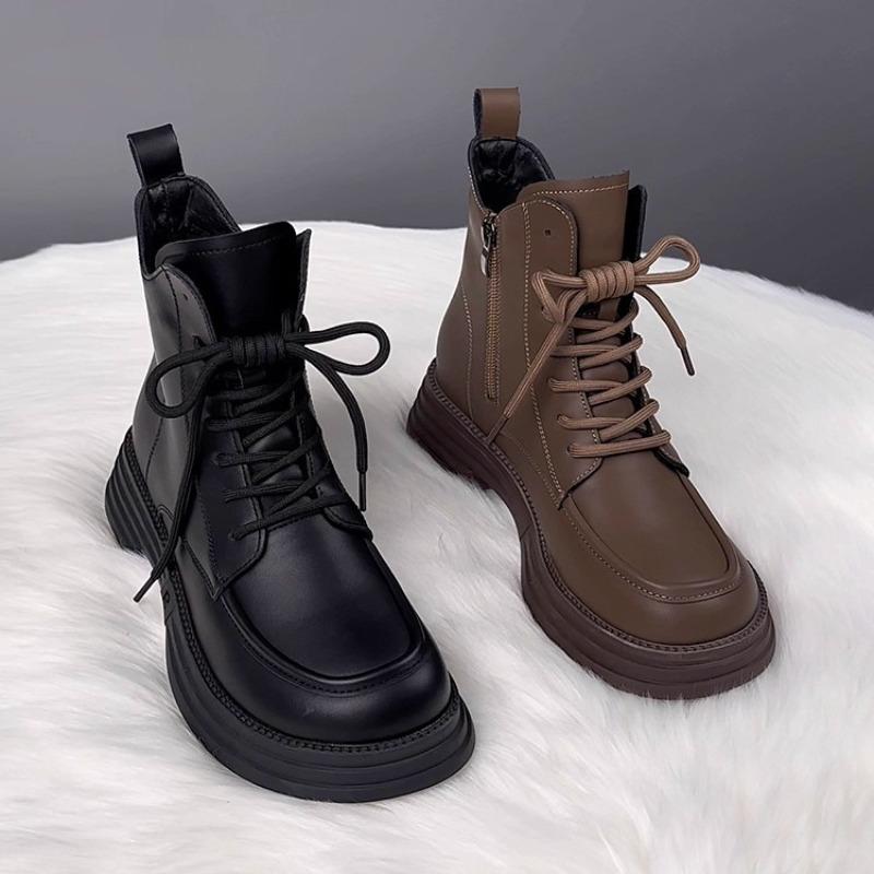 Herbst Winter Damen Motorradstiefel Beliebte Plüsch Warme High-Top Kurze Stiefel Outdoor Wasserdichte Plateau Stiefeletten Damenschuhe