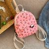 Corduroy Bag Cherry Print Small Fresh Lightweight Backpack Velvet Shoulder Sweet Cute Girl Backpack