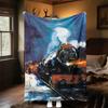 1pc Hogwarts Express Steam Train Outdoor Flannel Throw Blanket All Season Soft Warmth,Home Decor 1031216