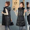 Gilet con cappuccio tinta unita da donna autunno inverno caldo ispessimento sciolto giacca senza maniche da donna