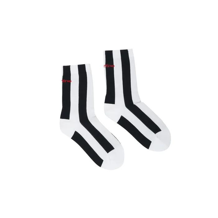 Vertical Stripe Middle Socks_Navy