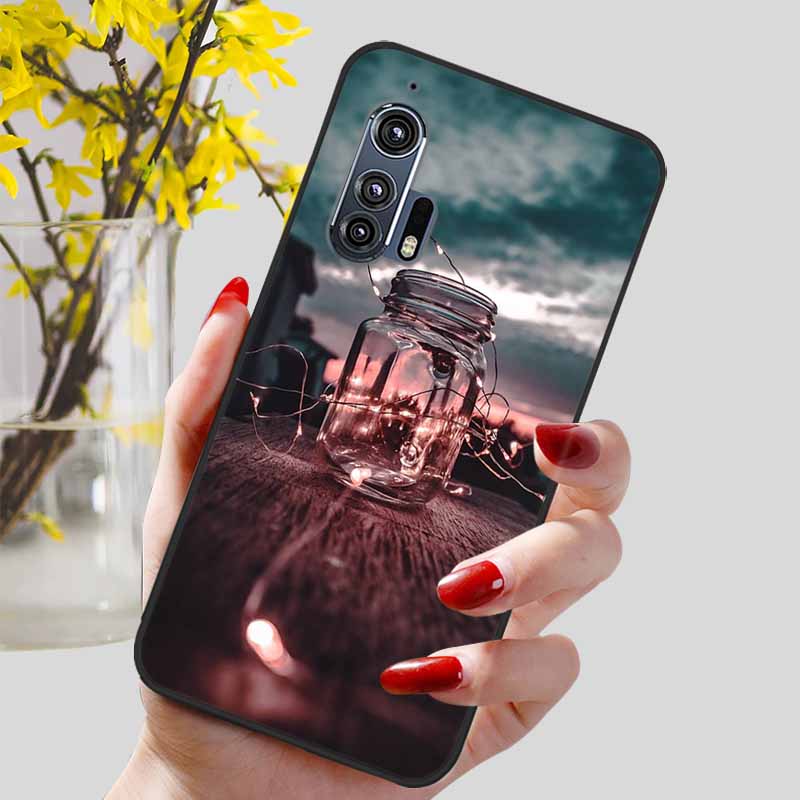 For Moto Edge Plus 2020 Case 6.7'' Flowers Soft TPU Beautiful Phone Cases for Motorola Edge+ 2020 Protect Silicon Bumper Cover