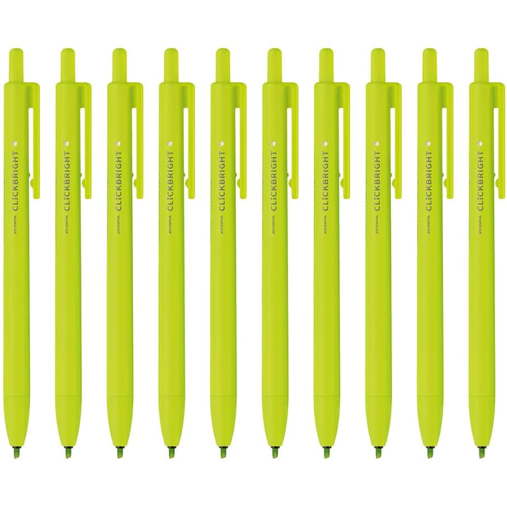 Zebra Highlighter Click Bright Green 10pcs B-WKS30-G