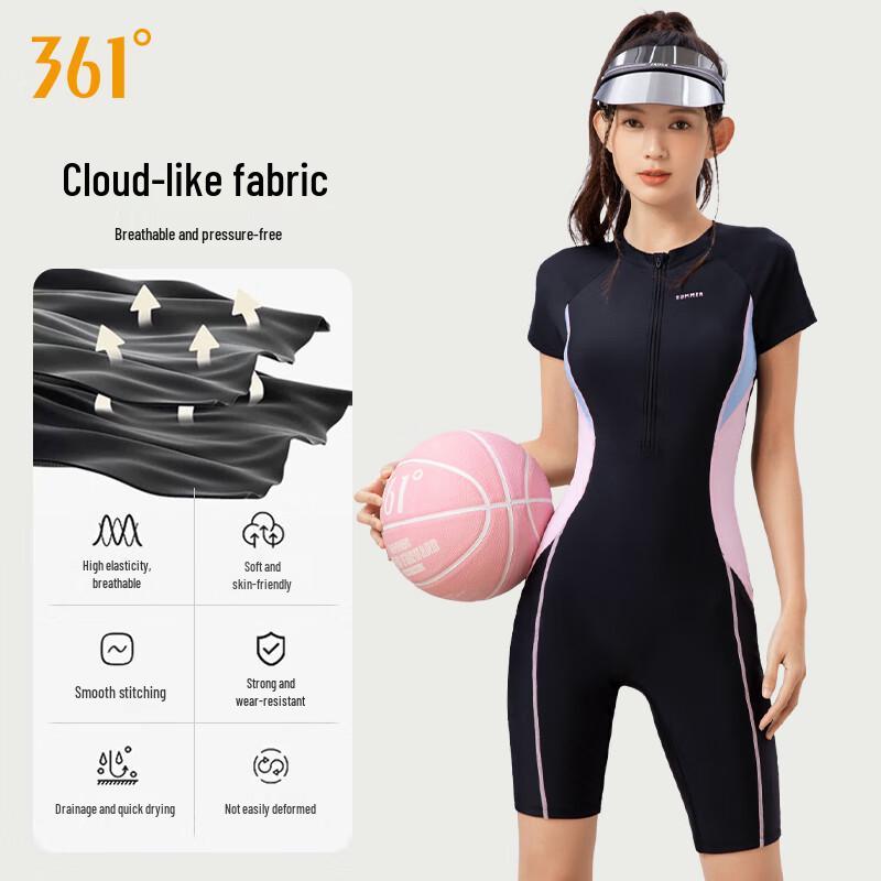 361° Women's Conservative One-Piece Flat Shorts Swimsuit