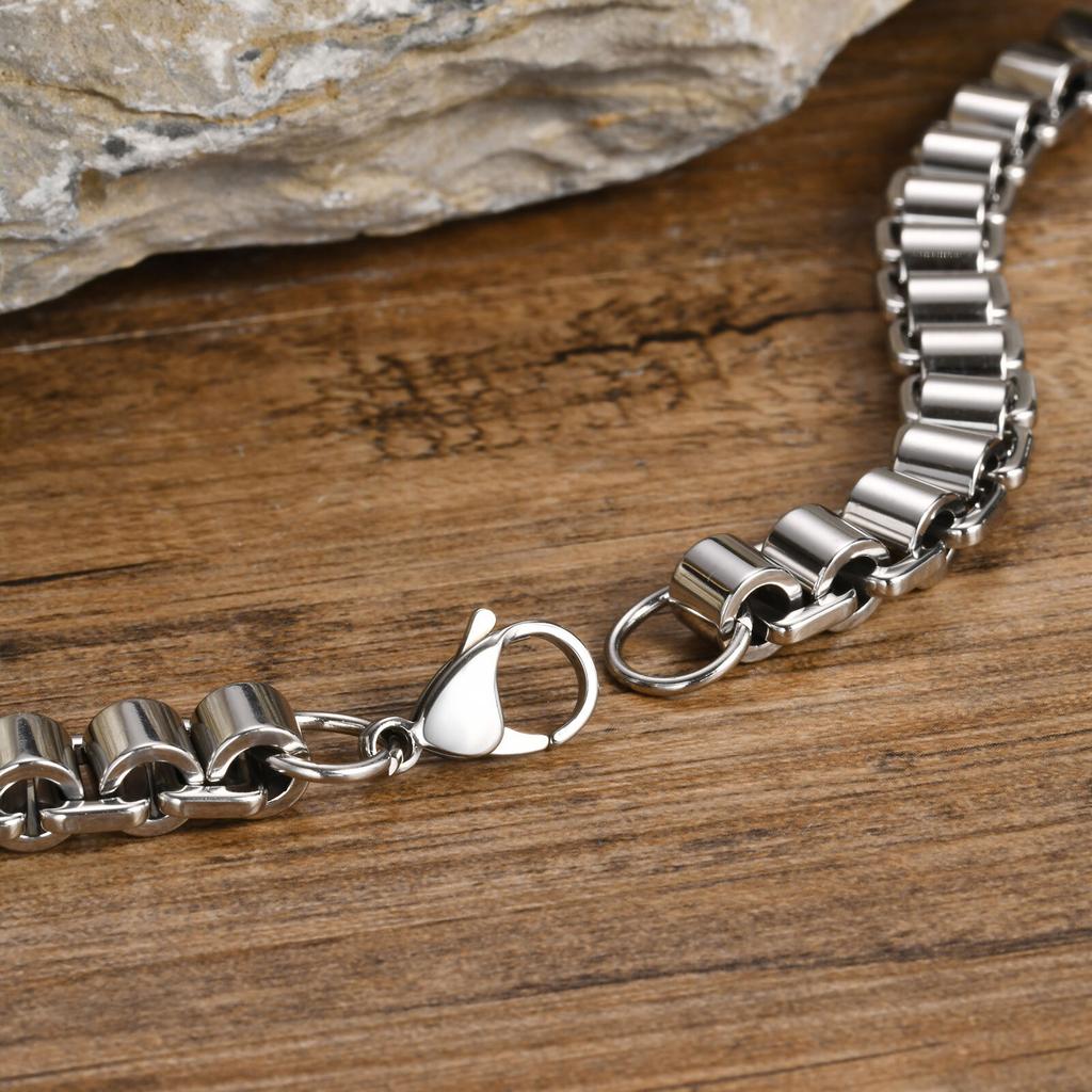 Chunky Stainless Steel Bracelets for Men,Never Fade Links&Links Wristband,New Punk Casual Jewelry Gifts for Him