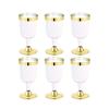 6pc Golden High Quality Plastic Wine Glass Disposable Cup Durable Party Wedding Festival Plastic Cup Bar Wine Supplies