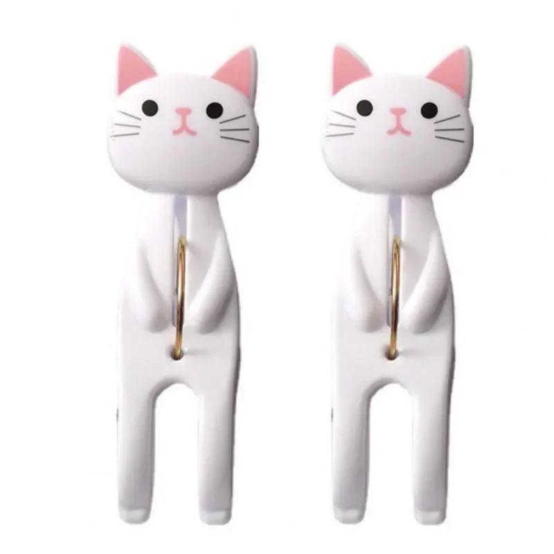 4 Stück Wäscheklammern Multifunktionale Strandtuchklammern Bettlaken Handtuch Kunststoff Winddichte Wäscheklammern Niedliche Socken Kreative Katzen