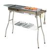 Large Outdoor Stainless Steel BBQ Charcoal Grill with Folding Rack