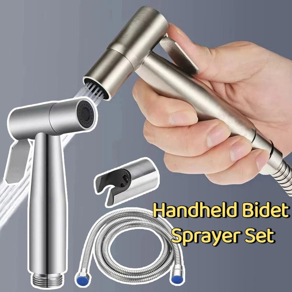 High Pressure Handheld Bidet Sprayer Set Stainless Steel Self Cleaning Women Washer Sprinklers Easy To Install Non-leakage