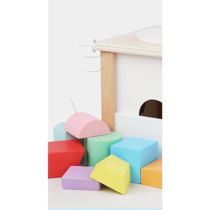 Montessori Intelligence Matching Box Geometric Shapes 3D Puzzle Early Education Three-Dimensional Wooden Paired Building Block