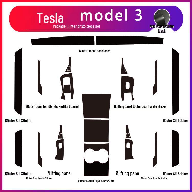 Carbon Fiber Anti-Kick Film for Tesla Model 3/Y (2021) Center Console Interior