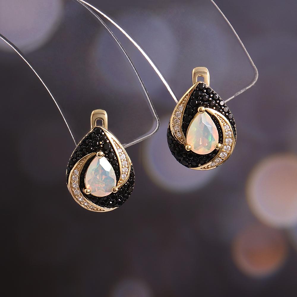 Boucles d'oreilles en argent sterling 925 Opale naturelle colorée poire 5*7mm Pierre de naissance d'octobre Bijoux fins vintage pour cadeaux de banquet pour femmes