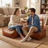 PU-Leder Sofa Hockerbezug Wasserdichter Sitzkissenbezug Bodenkissen Aufbewahrungstasche Sofa