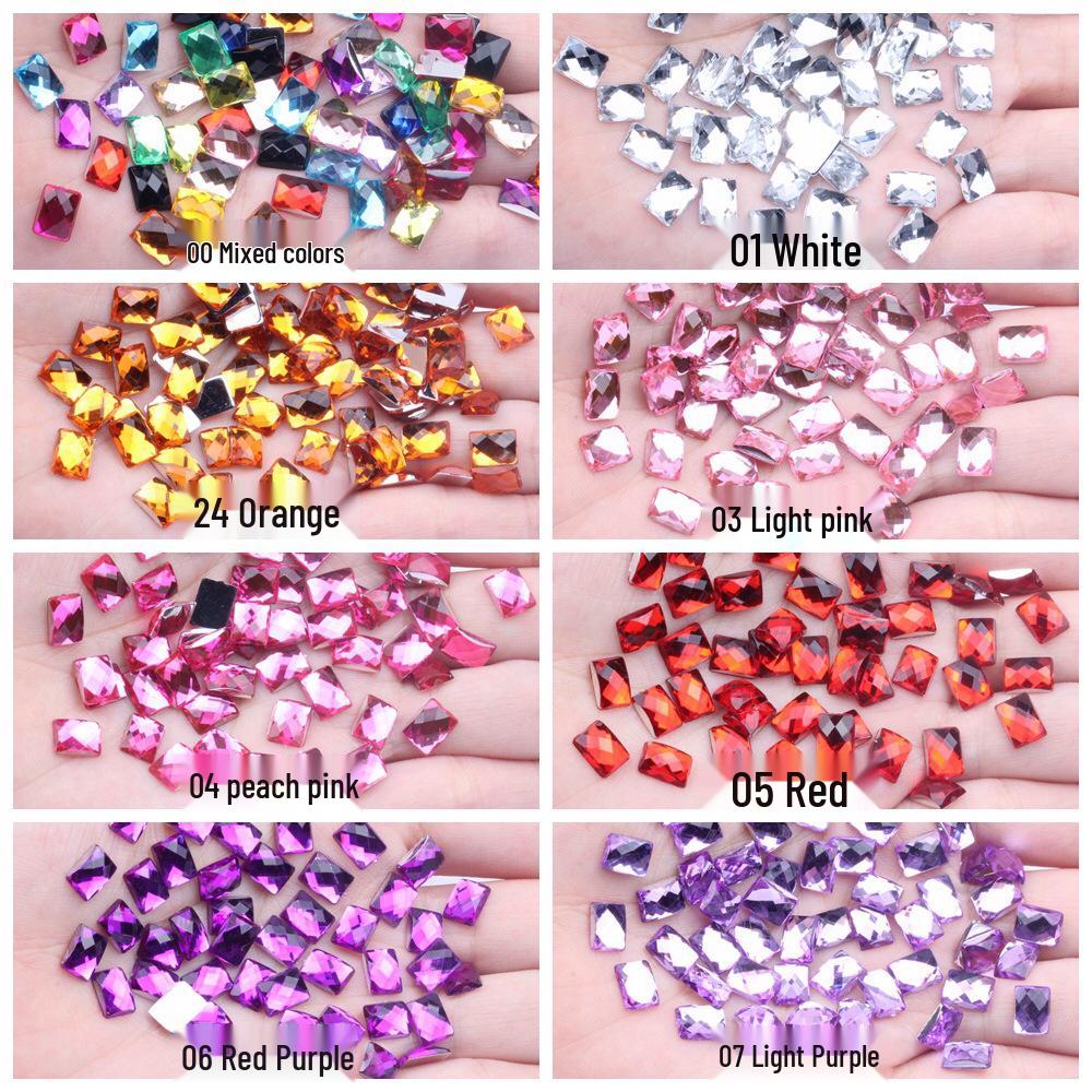 6x8mm Multicolor Flat Globe Rectangular Accessories for DIY Phone Beautification