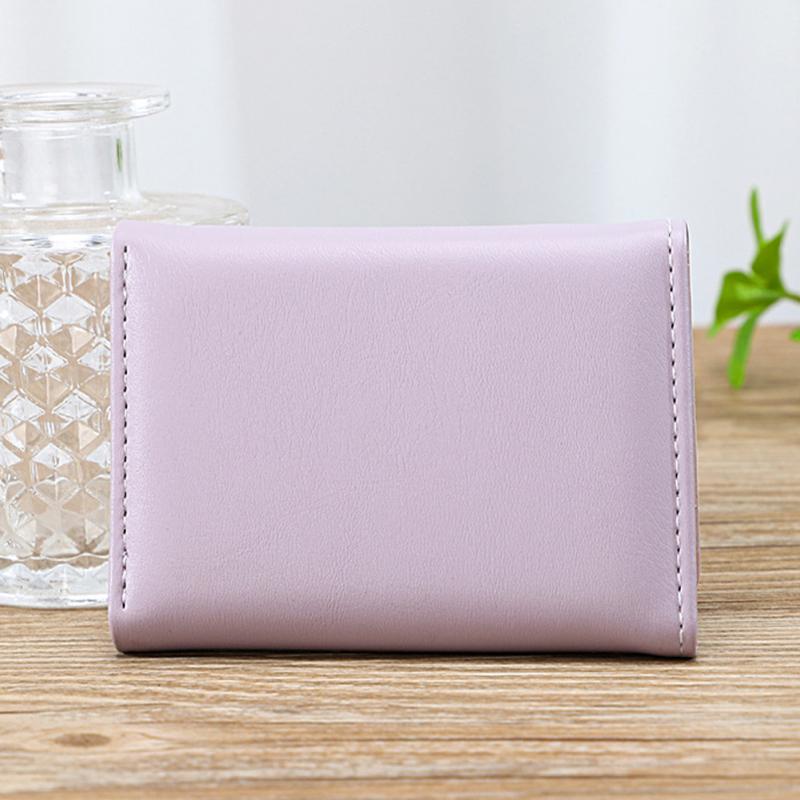 Cute Cat Short Wallet For Girls Three-fold Multi-card Slot Coin Purse Pu Leather Multicolor Wallet