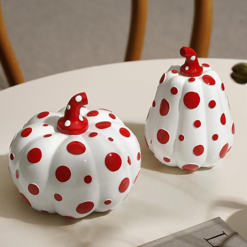 Art Niche Nordic Polka Dot Pumpkin Ornaments Living Room Tabletop TV Cabinet Bookcase Home Decoration Abstract Minimalist