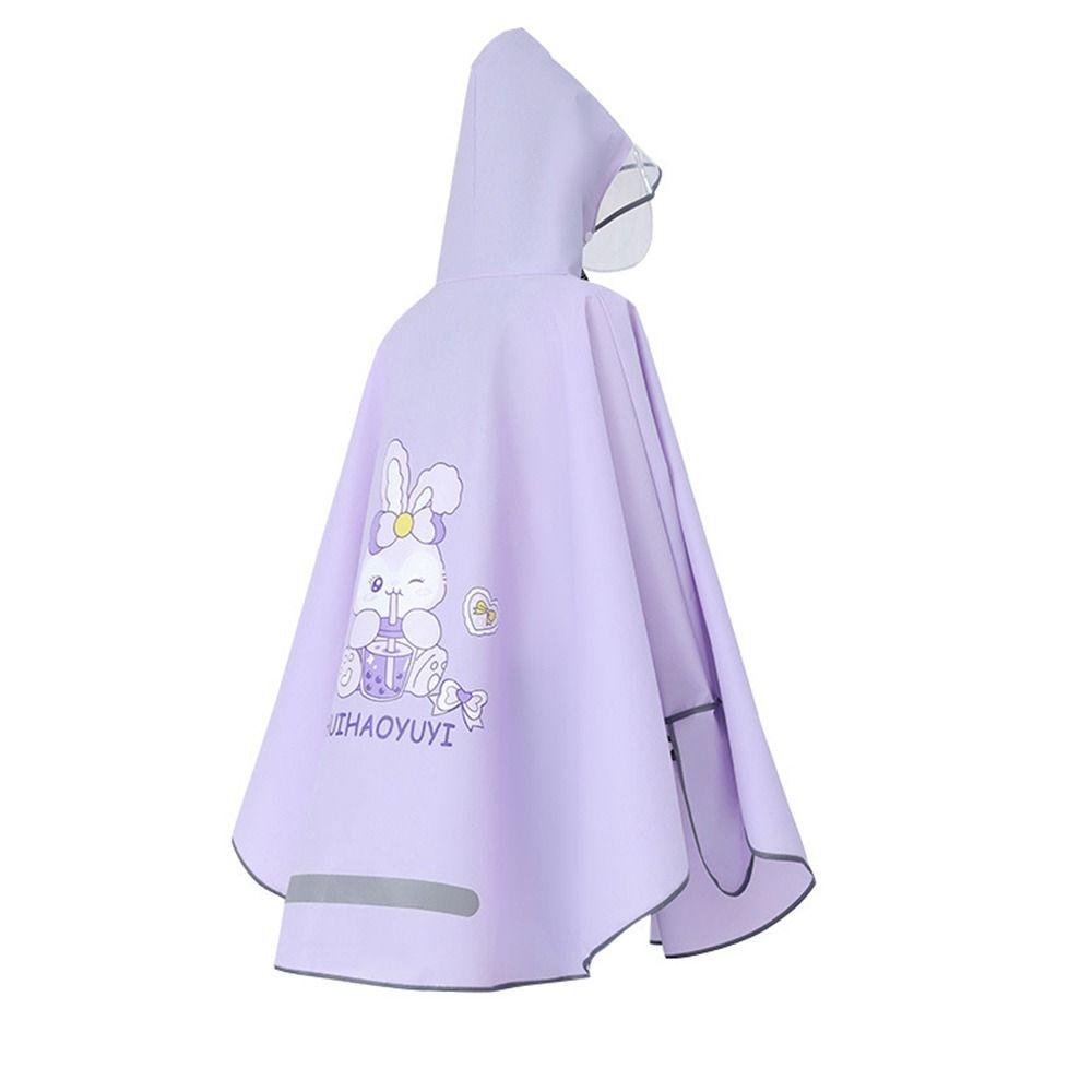 With Gloves Waterproof School Raincoat Detachable Clear Brim Outdoor Rain Cloak  for Boys and Girls