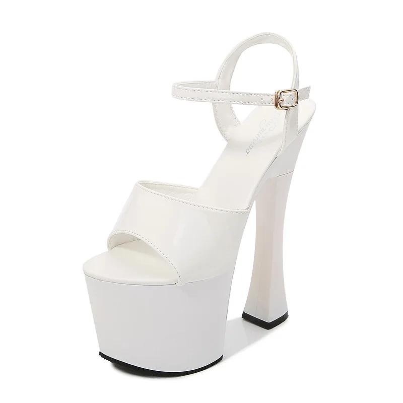 Fashion 2025 new nightclub super high heels sandals female work shoes catwalk pole dancing shoes waterproof platform
