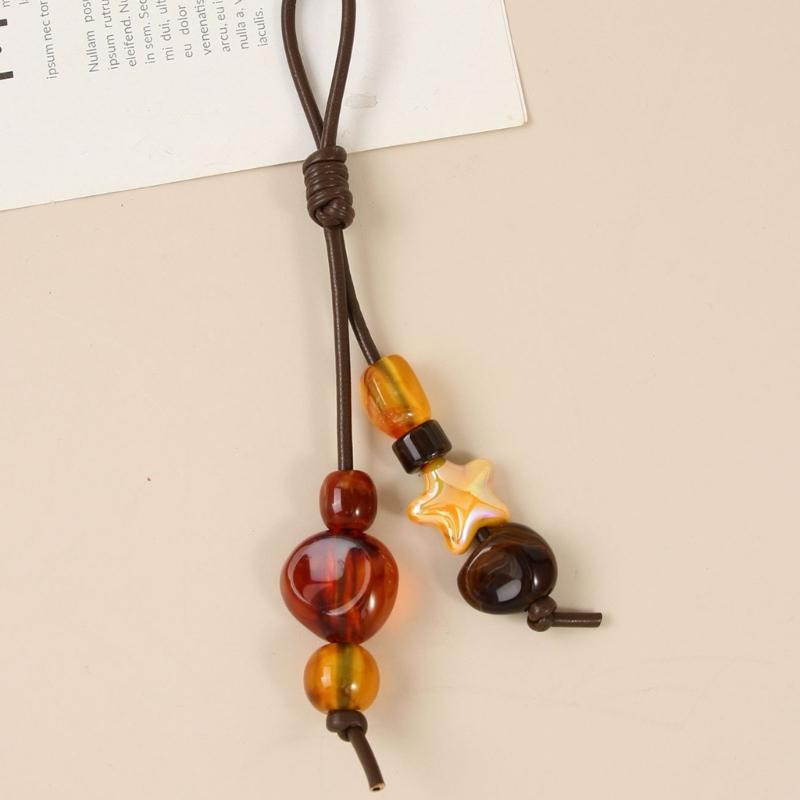 Handwoven Resin Keychain Phone Strap Bag Charm Style Lightweight Accessory for Women Men