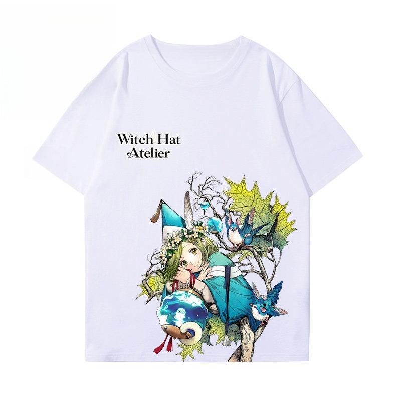 2026 Summer Witch Hat Atelier Coco Single Sided TShirt Cauldron Mage Anime Print Oversized Cotton Tee For Otaku Fans