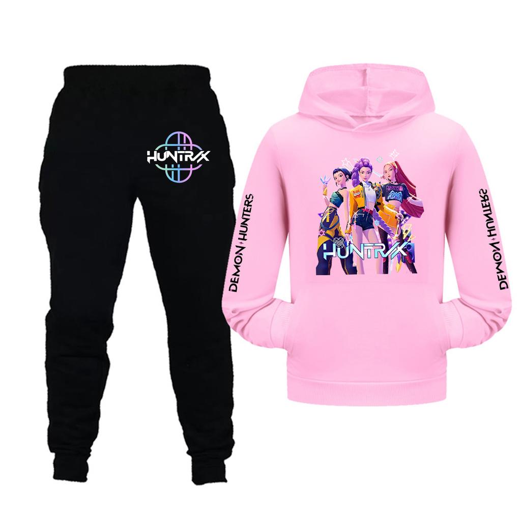 Kinder Mädchen Langarm Kapuzenpullover und Hose Set für Kleinkinder und große Kinder 2-teilige Outfits