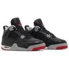 Air Jordan 4 Retro GS Bred Reimagined Kids Sneakers Black Fire-Red Cement-Grey FQ8213-006