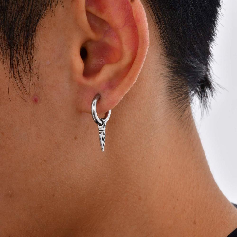 Stainless Steel Waterproof Earrings New Personalized Design Triangle Spearhead Pendant Earrings Trend Hip Hop Rock Party Jewelry