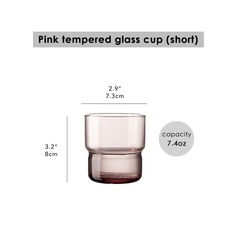 Stackable Long Drink Glass, Colored Drinking Glasses Colored Tumblers Tempered Glass for Juice, Beverages, Beer, Cocktail