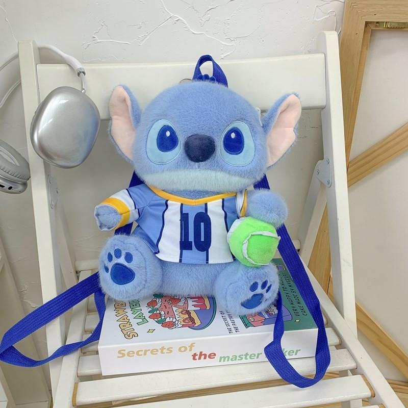 

Stitch Plush Toy Backpack With Nylon Interior And Zipper Closure For Daily Use Tennis