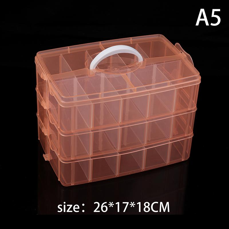 3 Layers Transparent Plastic Jewelry Storage Box Large-Capacity Finishing Box Necklace Ring Stud Earrings Box Ornament Box