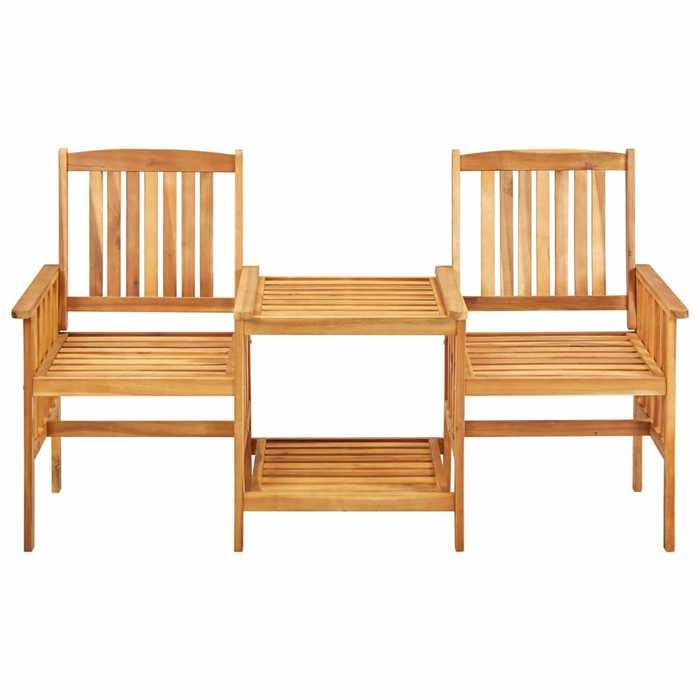 VidaXL Acacia Solide Chaises de Jardin avec Table à Thé et Coussins Ensemble de Meubles de Terrasse Salon de Jardin Mobilier 3061283