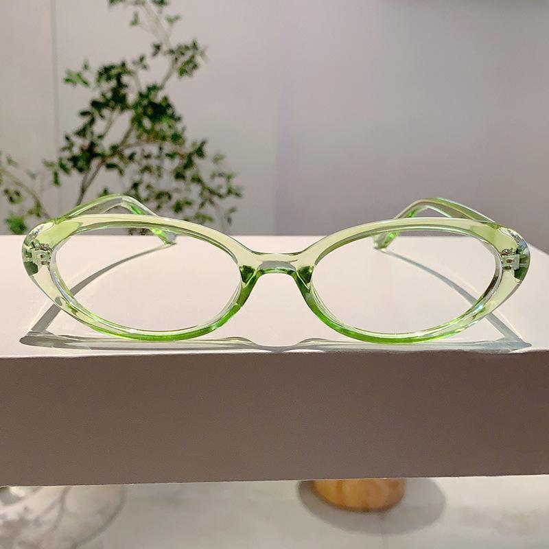 Elliptical Korean Reading Glasses Fashion Women Blue Anti Light Far Sight Eyeglasses Ladies Simple and Versatile Eyewear Diopter