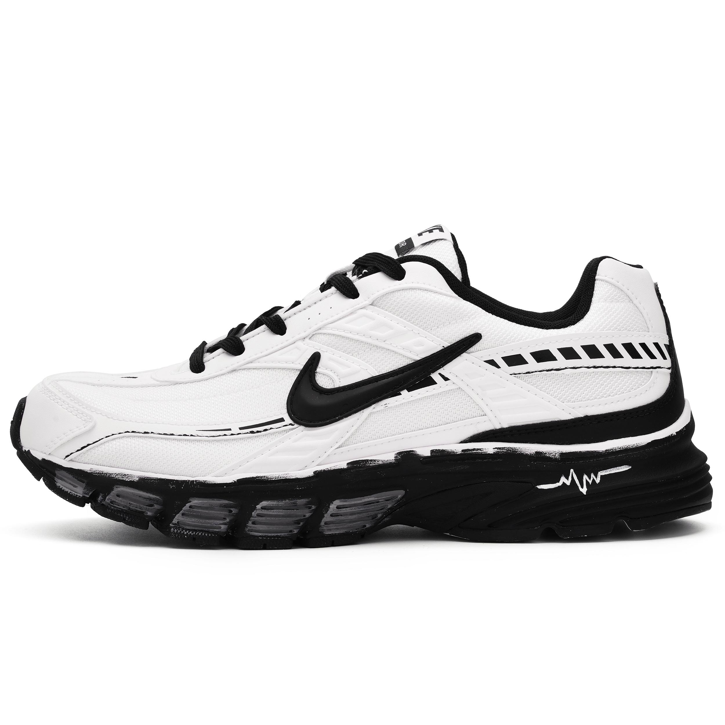 

Nike Initiator Cushioning Low top Casual Sprint Running Shoes Men s White Black 394055-100(Team1128-) 40