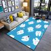 Playful Teeth Cartoon Pattern Rug Non-slip Rug Suitable for Living Room and Bedroom Sofas.
