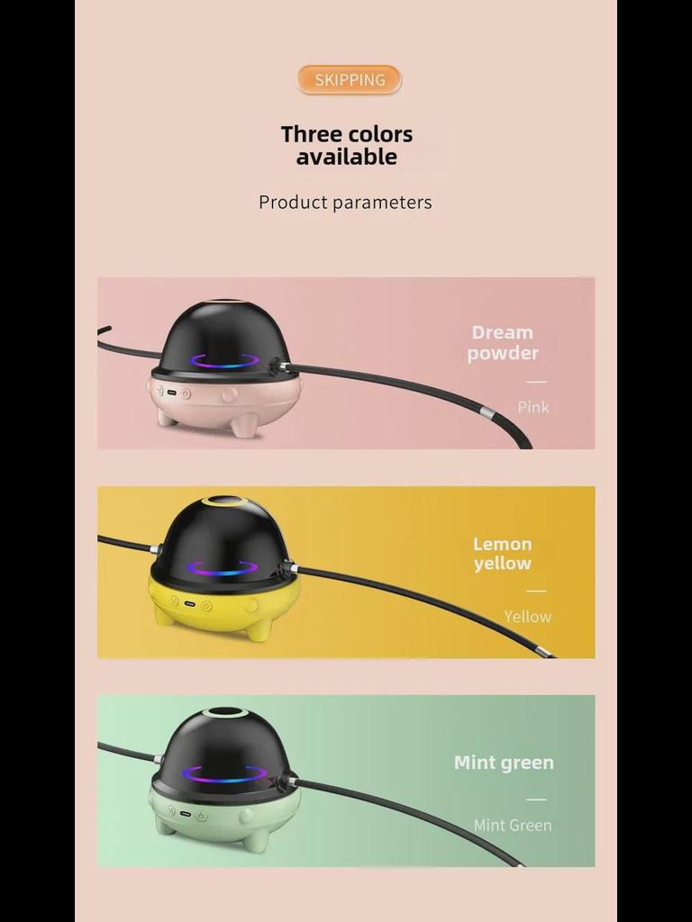 Bluetooth Music Smart Jump Rope: Cordless, Automatic Counting, for Adults & Kids.