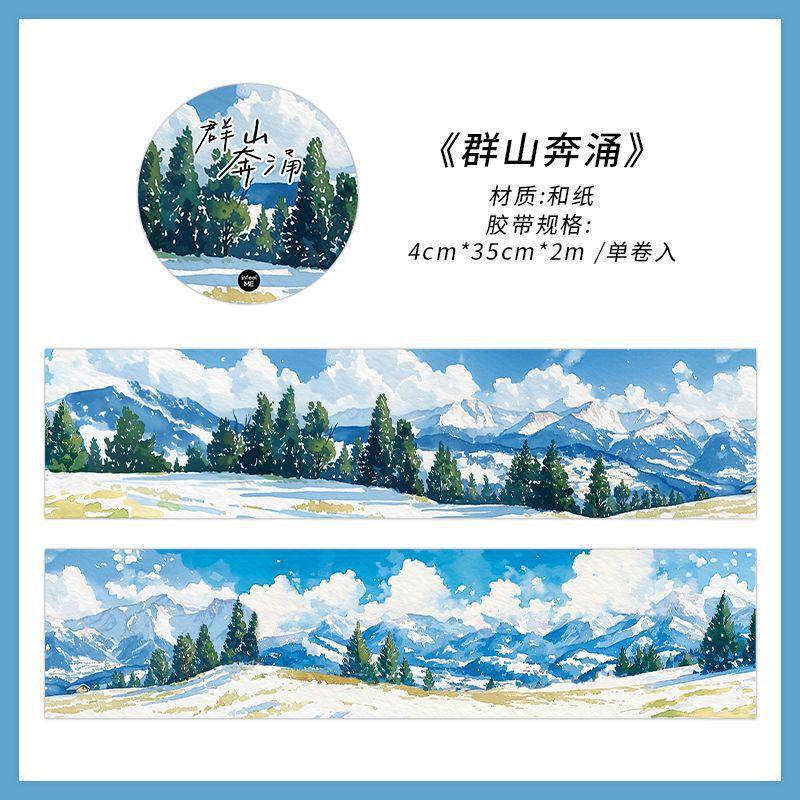 Office School Supplies Slow Season Series Washi Tape Ins Winter Snow Scene Hand Tent Diy Decoration Kawai Stationery Lovely