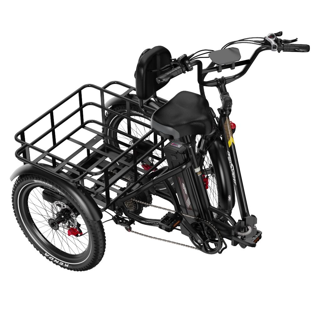 ONESPORT OT30 Pro Adult Electric Tricycle 500W 48V18AH Electric Cargo Tricycle 20 Inch All-Terrain Tires E-Tricycle City E-Cargo Tricycle