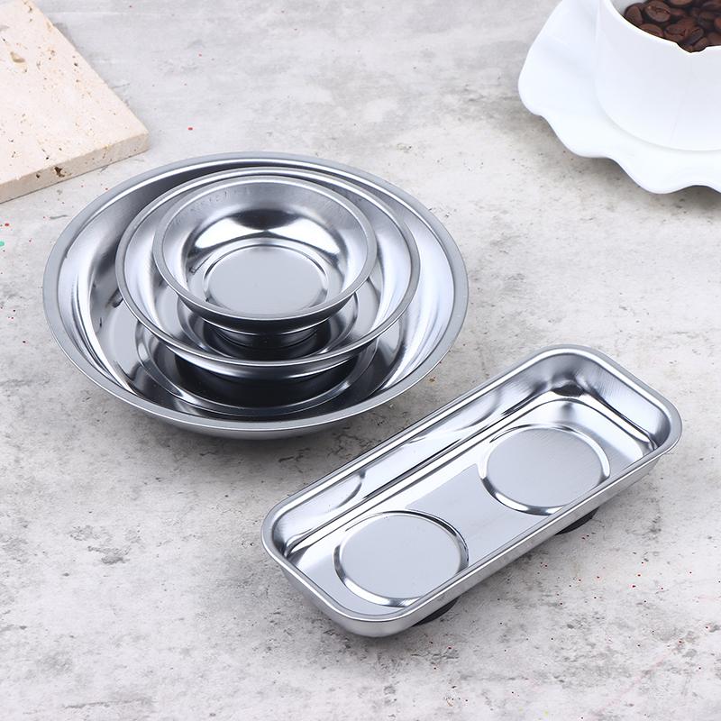 Stainless Steel Magnetic Tray Circular Magnetic Parts Bowl Screws Sockets Storage Tray For Auto Suction Pad Tools