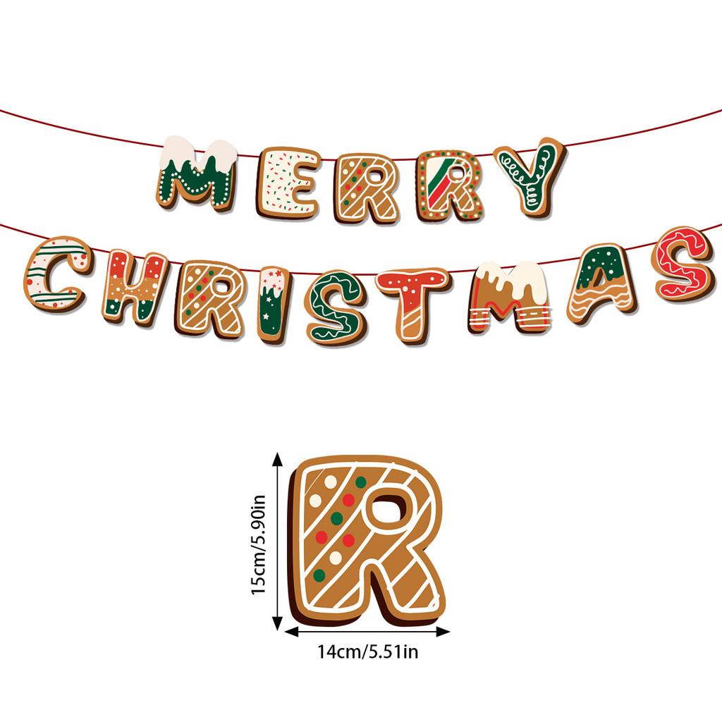 Christmas Theme Letter Snowman Sock Pattern Paper Banner Props Decoration